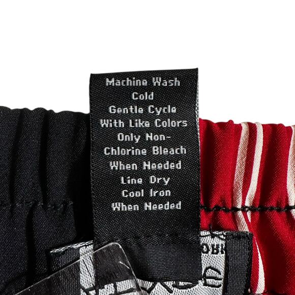 Attyre New York Striped Wide Leg Tie Waist Cropped Palazzo Red Black Pants 4 - Picture 8 of 8